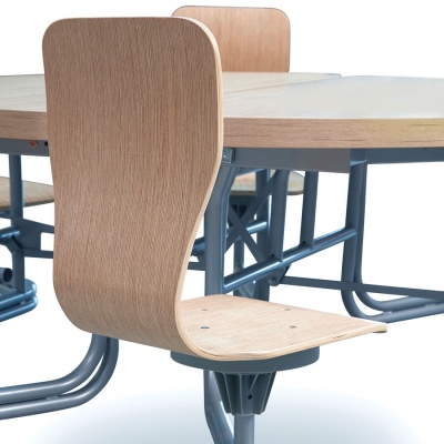 8 Seat Primo Round Mobile Folding Table - Full Back Seats