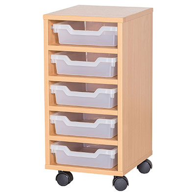 Cubby 5 Shallow Tray Mobile Storage
