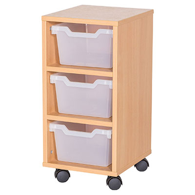 Cubby 3 Deep Tray Mobile Storage