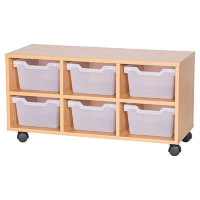 Cubby 6 Deep Tray Mobile Storage