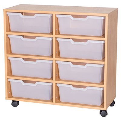 Cubby 8 Wide Tray Mobile Storage
