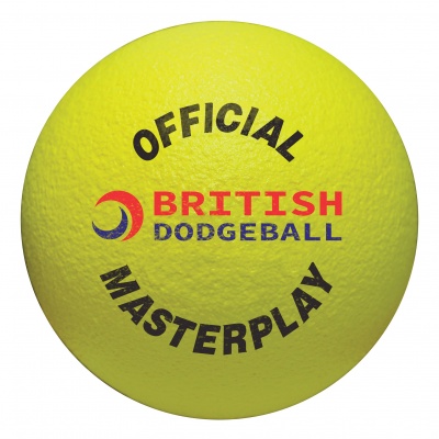 Official British Dodgeball Masterplay Foam Dodgeball 150mm, Yellow
