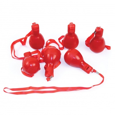 Squeeze Whistle With Lanyard - Set of 6