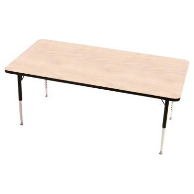 Tuf-Top Height Adjustable Rectangular Table - Maple