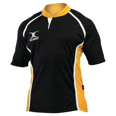 Gilbert Xact Rugby Match Shirt Two-Tone Black/Amber