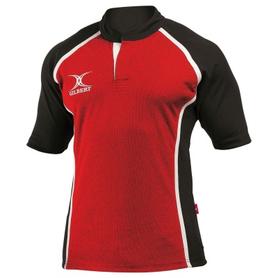Gilbert Xact Rugby Match Shirt Two-Tone Red/Black