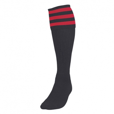 Precision 3 Stripe Football Socks - Black/Red