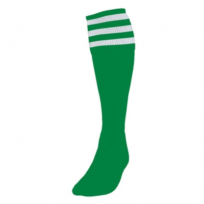 Precision 3 Stripe Football Socks - Emerald/White