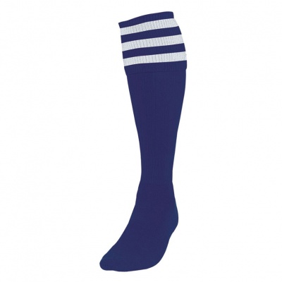 Precision 3 Stripe Football Socks - Navy Blue/White