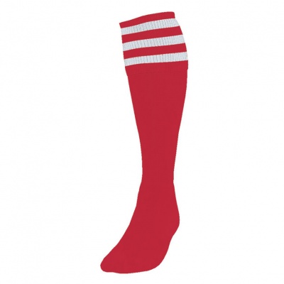 Precision 3 Stripe Football Socks - Red/White