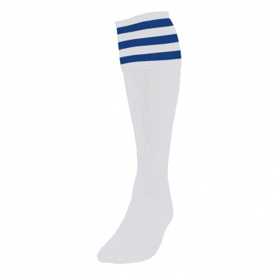 Precision 3 Stripe Football Socks - White/Royal Blue