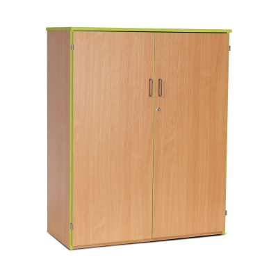 Lockable Cupboard with 3 Shelves & Lime Edging(1250H)