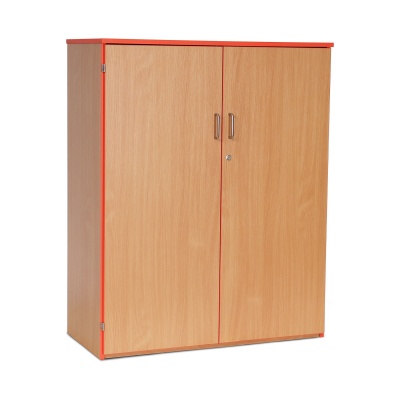 Lockable Cupboard with 3 Shelves & Tangerine Edging(1250H)
