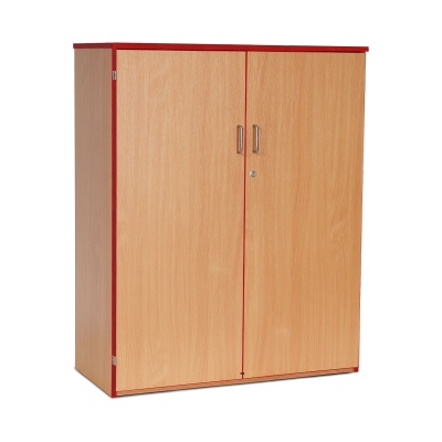 Lockable Cupboard with 3 Shelves & Red Edging(1250H)