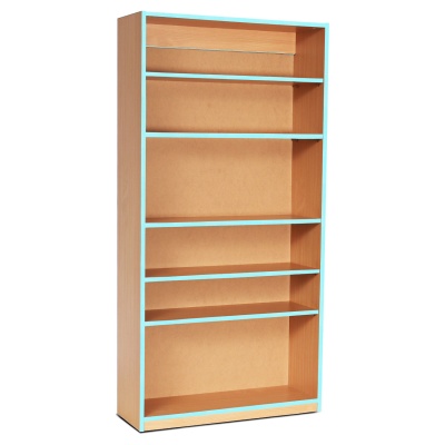 Open Bookcase with 5 Shelves & Cyan Edging(1800H)