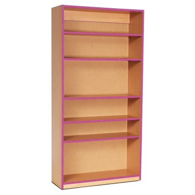 Open Bookcase with 5 Shelves & Purple Edging(1800H)