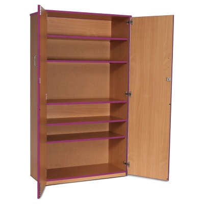 Lockable Cupboard with 5 Shelves & Purple Edging(1800H)