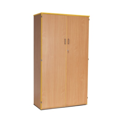 Lockable Cupboard with 5 Shelves & Yellow Edging(1800H)