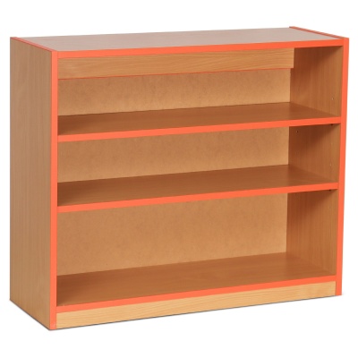Open Bookcase with 2 Shelves & Tangerine Edging (750H)