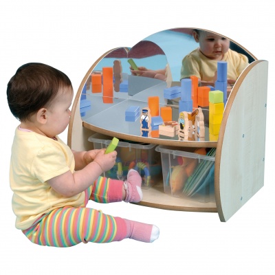 ''Mini'' Children's Mirror Shelf + 2 Trays
