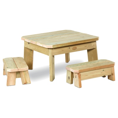 Outdoor Square Table & Bench Set