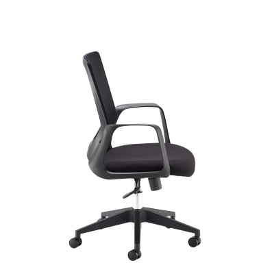 Toto Black Mesh Back Operator Chair with Black Fabric Seat