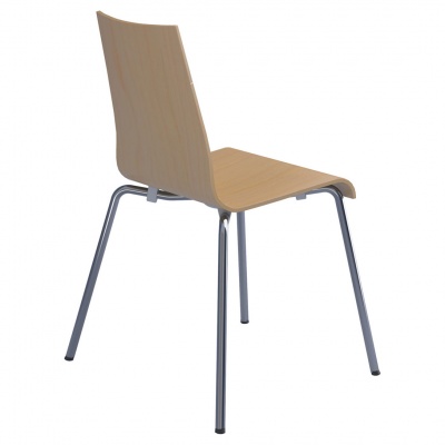 Fundamental Dining Chair Beech with Chrome Frame