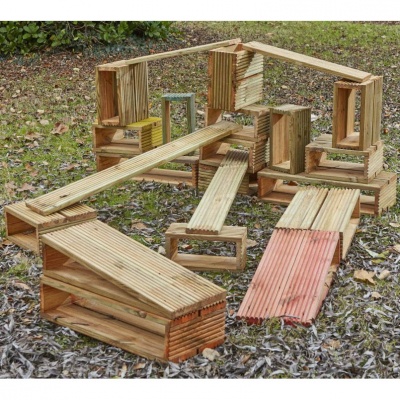 Children's Deckciting Blocks Wooden Play (50 Pack)