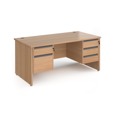 Contract 25 Panel Leg Straight Desk with 2 & 3 Drawer Pedestals