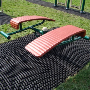 Outdoor Gym Double Sit-Up Bench