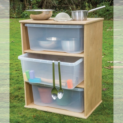 Large Outdoor Storage 3 with Clear Trays