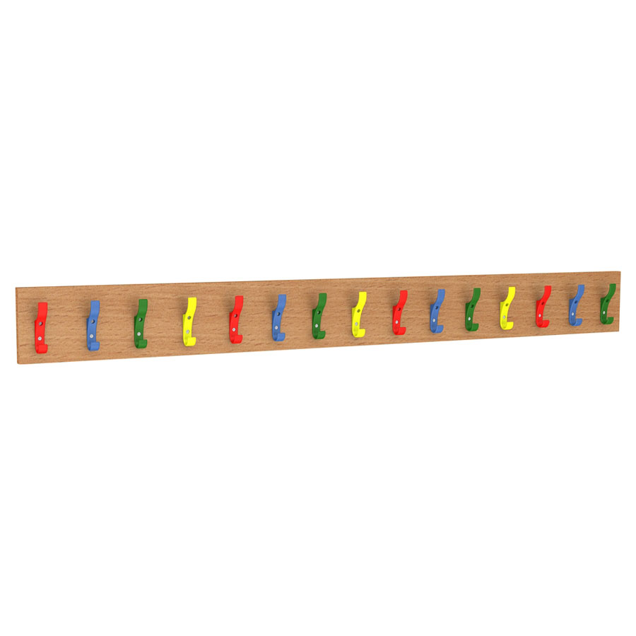 15 Hook Coat Rail - Multicoloured