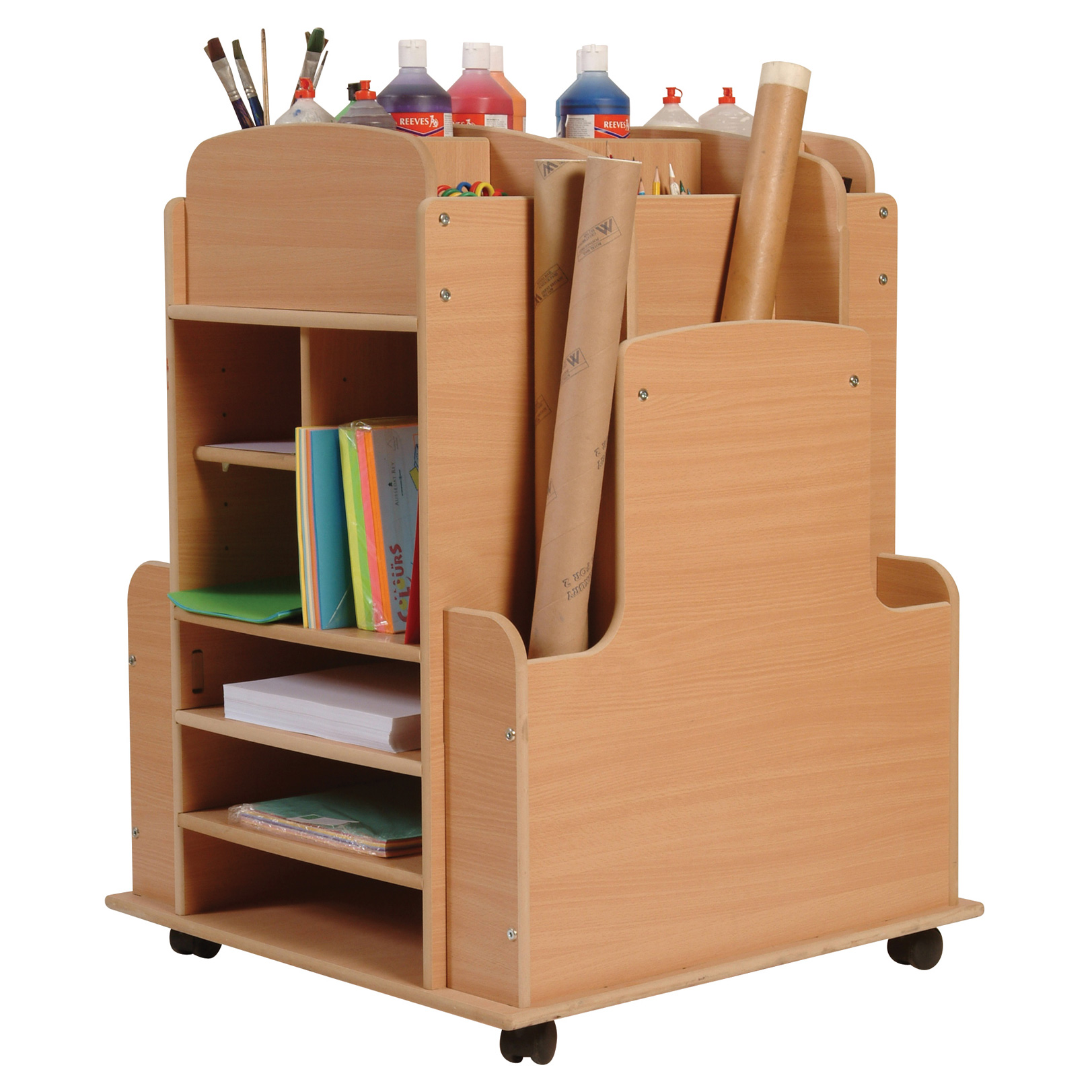 Large Wooden Arts Storage Trolley