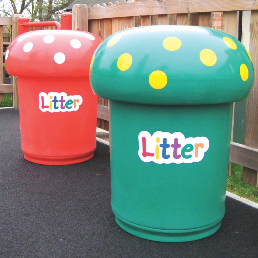 Mushroom Bin + ''Litter'' Letters