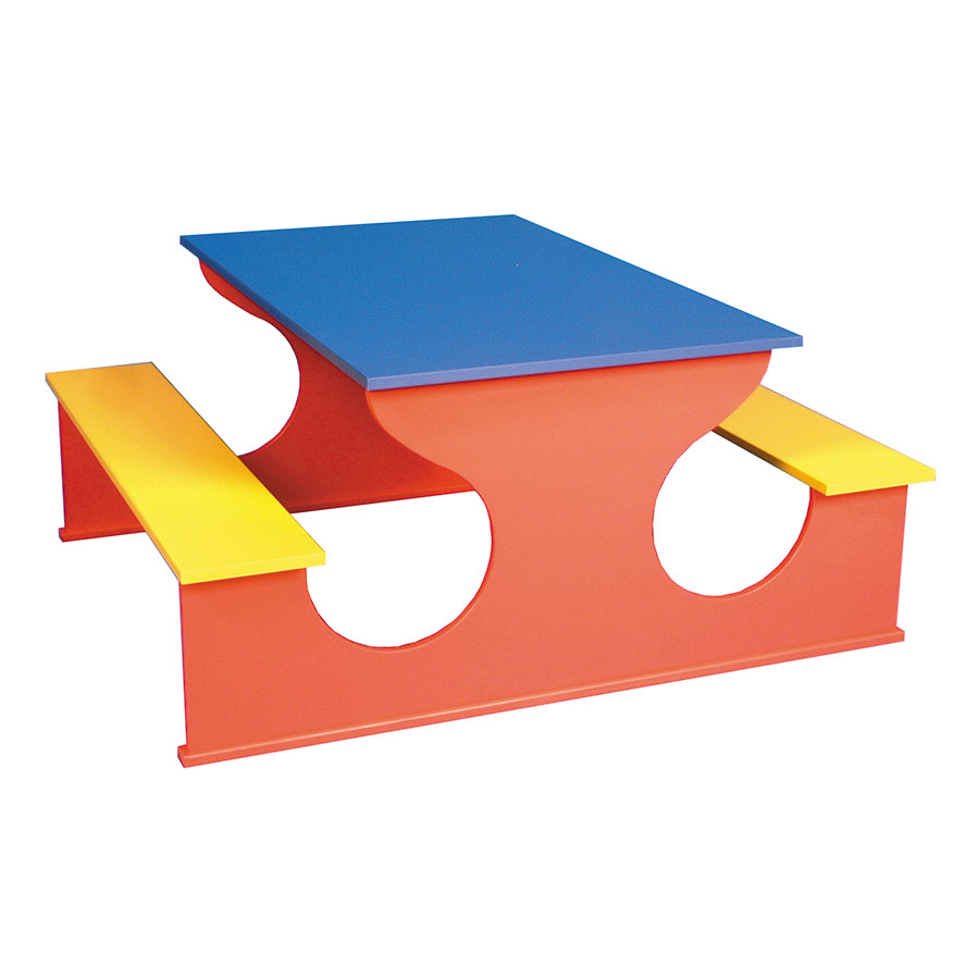 Rainbow Children's Rectangular Table + Bench Seating