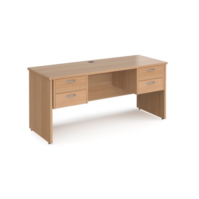 Maestro 25 Straight Desk with Two 2 Drawer Pedestals & Panel End Leg 600mm Deep