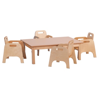 Small Rectangular Table & 4 Sturdy Chairs