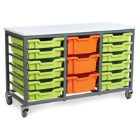 Mobile Metal School Tray Storage