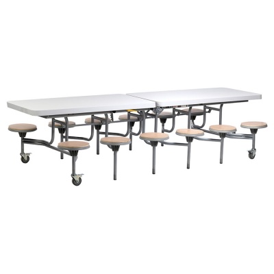 12 Seat Primo Rectangular Mobile Folding Table - Stools