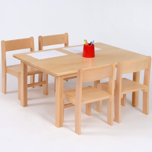 Nursery Rectangular Wooden Table & Chairs Package