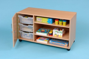 3 Deep/Door And 2 Shelf Tray Storage Unit