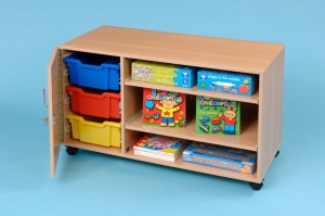 3 Deep/Door And 2 Shelf Tray Storage Unit