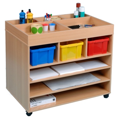 Nursery Paper / Art Material Trolley Including 3 Trays