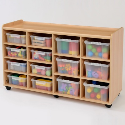 Flexi 8 Shallow & 6 Deep Clear Tray Classroom Storage