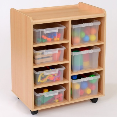 Flexi 4 Shallow & 3 Deep Clear Tray Classroom Storage