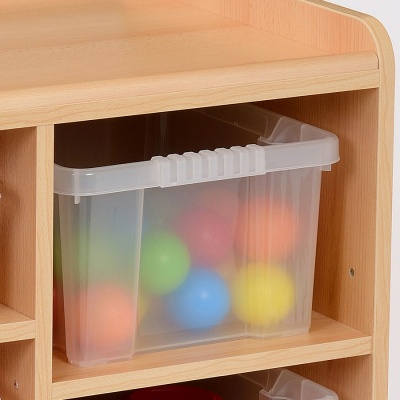 Flexi 4 Shallow & 3 Deep Clear Tray Classroom Storage