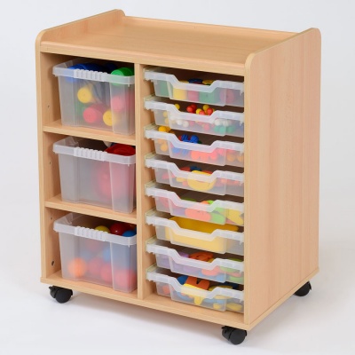 Flexi 8 Shallow & 3 Deep Clear Tray Classroom Storage