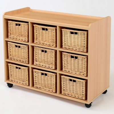 Flexi 9 Deep Wicker Basket Storage Unit