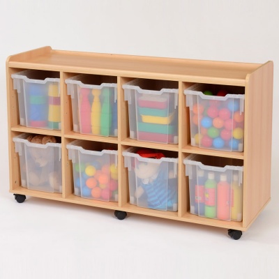8 Jumbo Clear Tray Classroom Storage