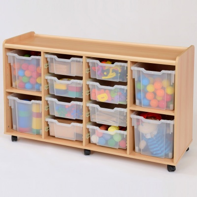 Flexi 8 Deep & 4 Jumbo Clear Tray Classroom Storage